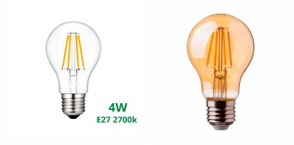 Bombillo 2700K/6000k vintage normal peq. 4w Voltage: 85/ 110v