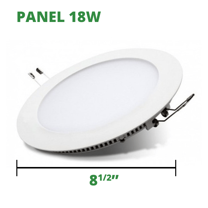 Panel Led Circular empotrar 18W. Lampara de techo Voltaje: AC85-265V Grado de protección IP 20 Temperatura del color (K) 3500/6500 Angulo de apertura (°) Ancho 120° Flujo luminoso (lm) 100*WATTS Vida útil (h) 30.000