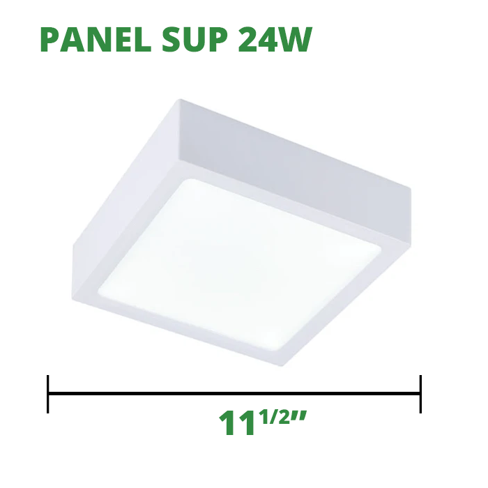 Panel Led cuadrado Superficie 24W. Lampara de techo Voltaje: AC85-265V Grado de protección IP 20 Temperatura del color (K) 3500/6500 Angulo de apertura (°) Ancho 120° Flujo luminoso (lm) 100*WATTS Vida útil (h) 30.000
